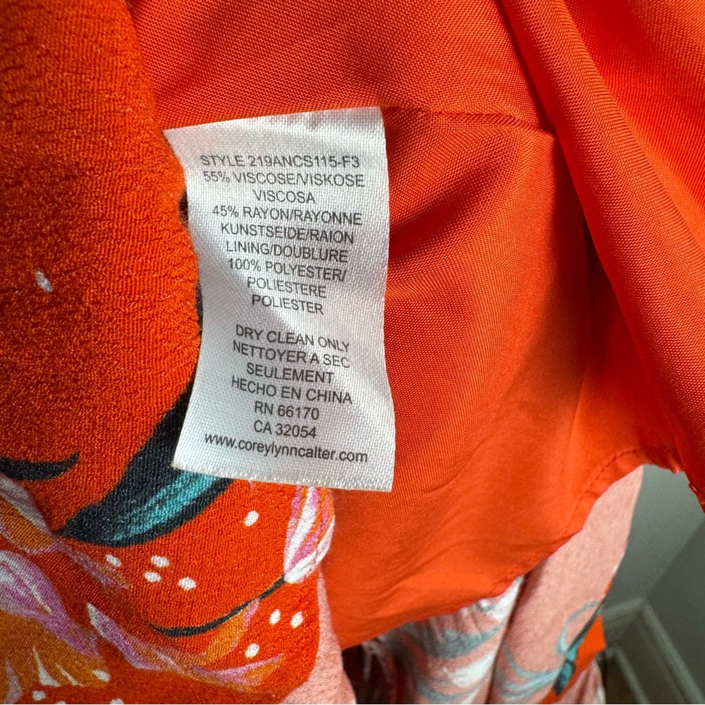 Anthropologie Corey Lynn Calter Cecilia Maxi Orange‎ Floral Midi Skirt - Picture 6 of 6